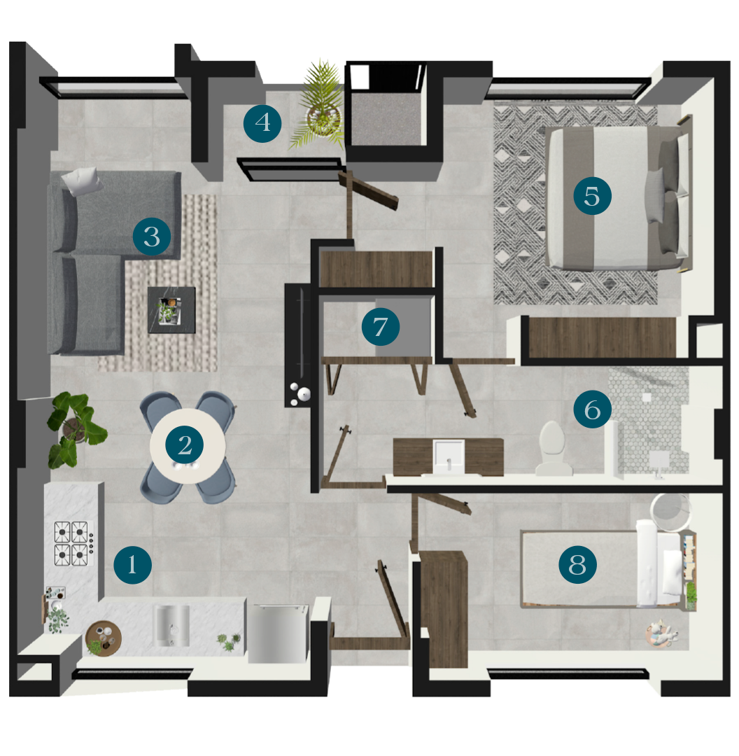 Plano Departamento 65 m2